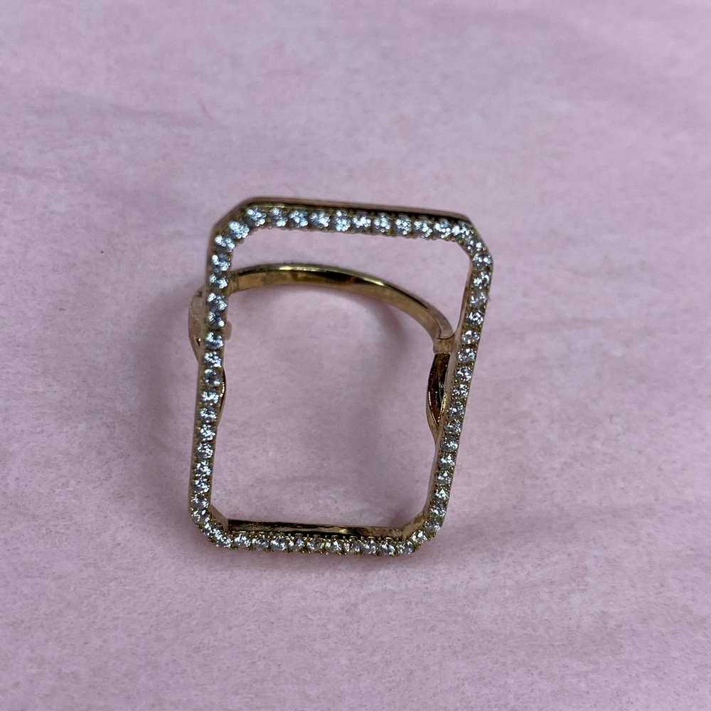 Gold studded rectangular ring